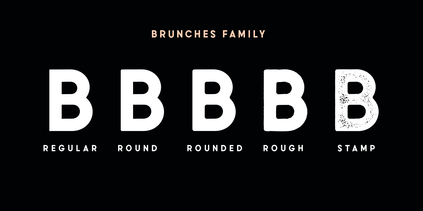 Пример шрифта Brunches Rounded